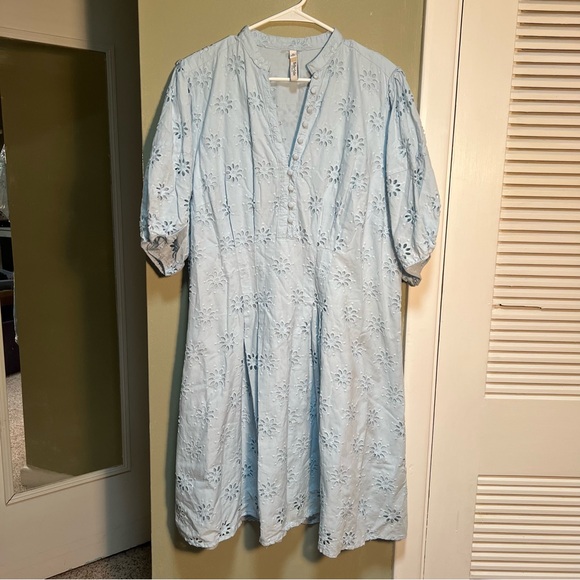 Belle Isle by Torrid Eyelet Mini Dress Angel Falls Light Blue 16 - Picture 6 of 15